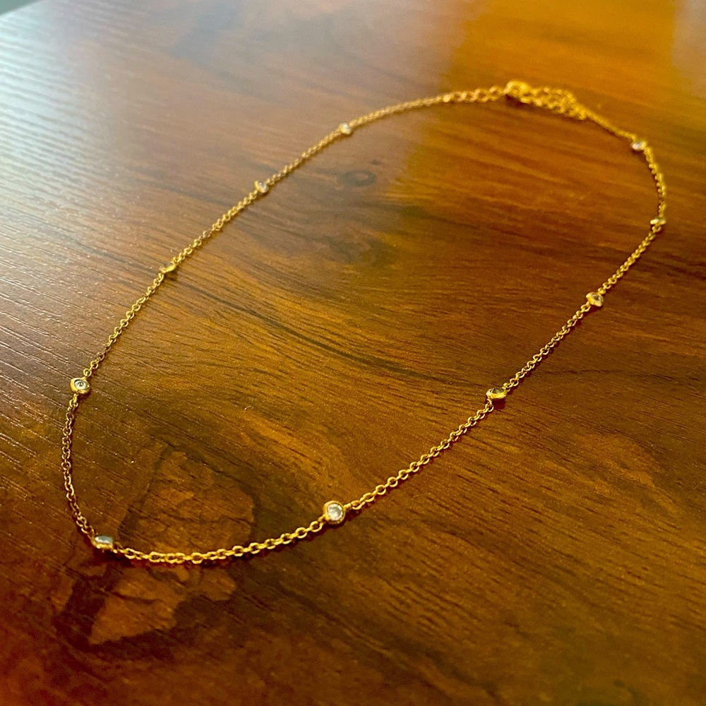 🍀Gold colored chain and jewel necklace